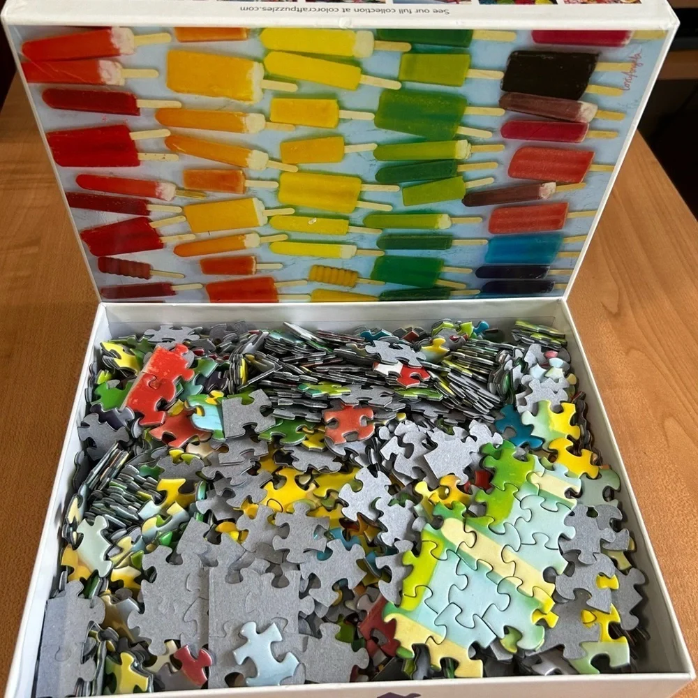 Puzzle Popscicle rainbow 1,000 pieces colorful complete